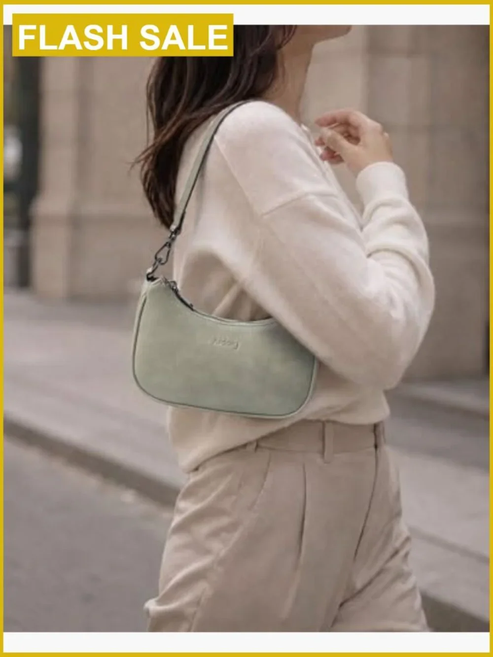 Vegan Leather Mini Crescent Hobo Purse Lightweight Handbag